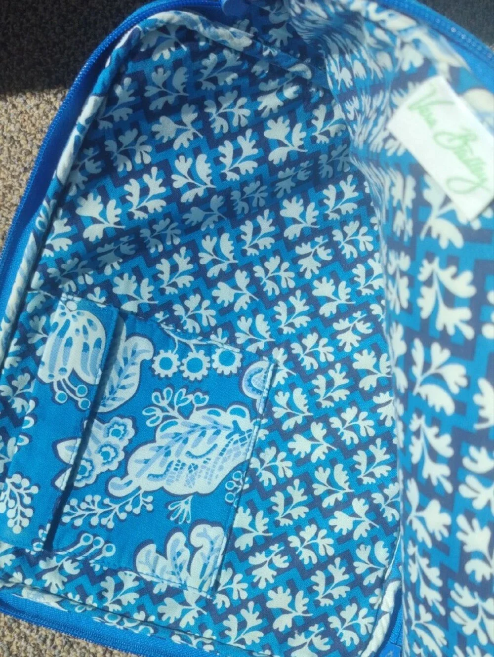 Vera Bradley Blue and White Quilted Laptop Sleeve